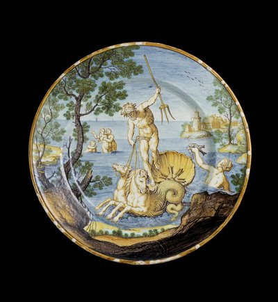 Plate with Neptune in His Chariot by Ferdinando Maria Campani